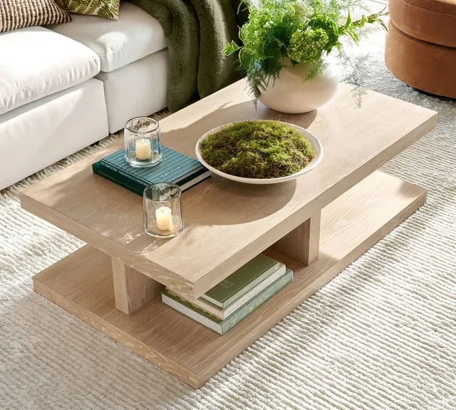 Table basse Forcalquier en placage de chêne — tables basses et d'appoint