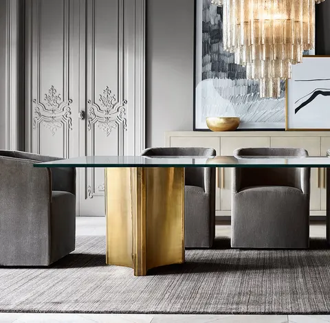 Table basse Honfleur en laiton — tables basses et d'appoint