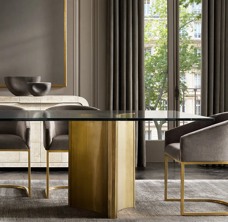 Table basse Honfleur en laiton, vue 3 sur 6