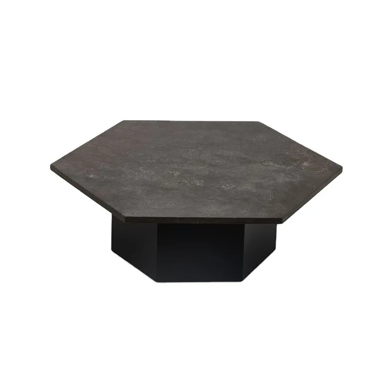 Table basse Lacoste en marbre noir, collection tables basses et d'appoint ELWOOD HOME