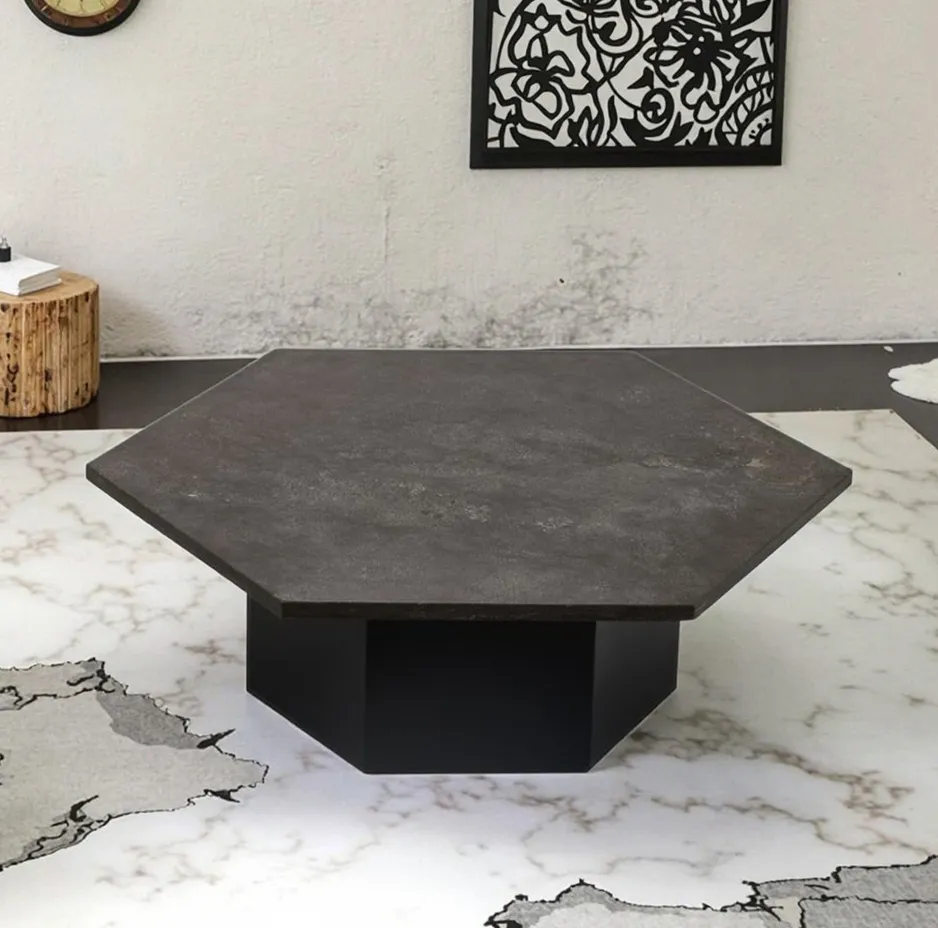 Table basse Lacoste en marbre noir, vue 3 sur 4