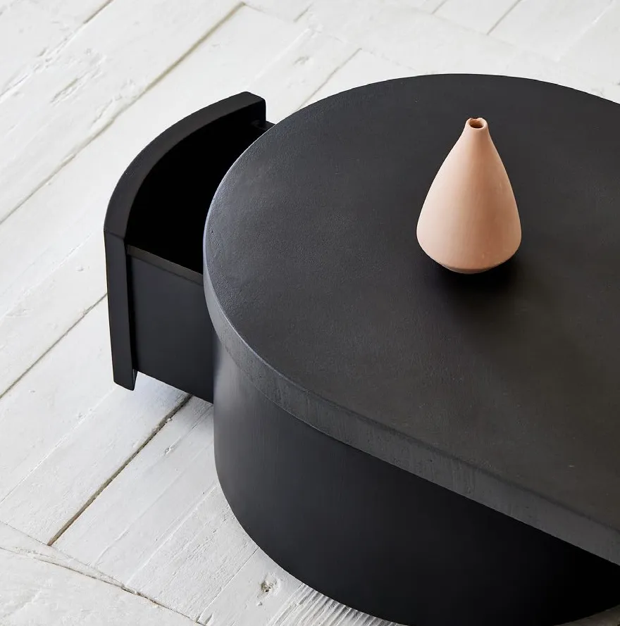 Table basse Lagrasse en chêne noir, vue 3 sur 4