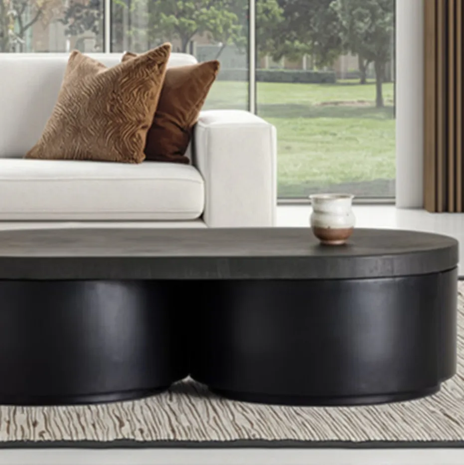 Table basse Lagrasse en chêne noir, vue 4 sur 4
