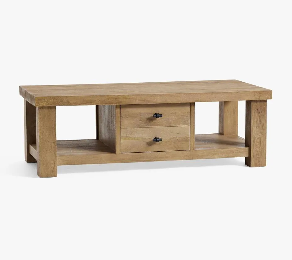 Table basse Manosque en bois massif noir, vue 5 sur 5