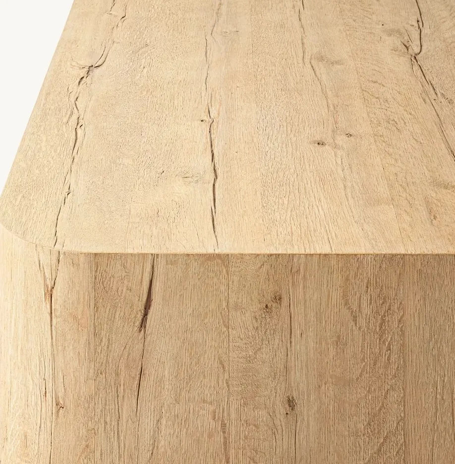 Table basse Mauléon en placage de chêne, vue 3 sur 6