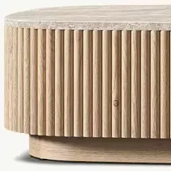 Table basse Meyrueis en chêne, vue 2 sur 5