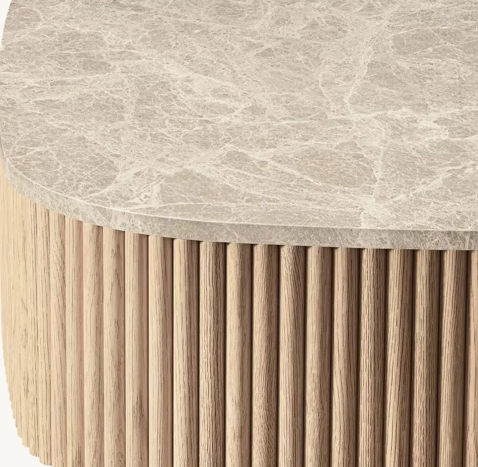 Table basse Meyrueis en chêne, vue 3 sur 5