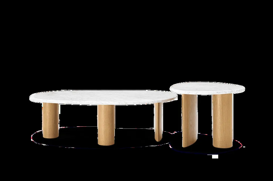 Table basse Quimper en marbre blanc, vue 2 sur 5