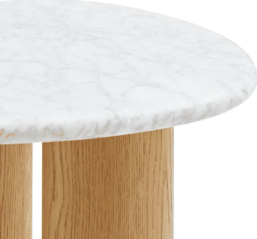 Table basse Quimper en marbre blanc, vue 3 sur 5