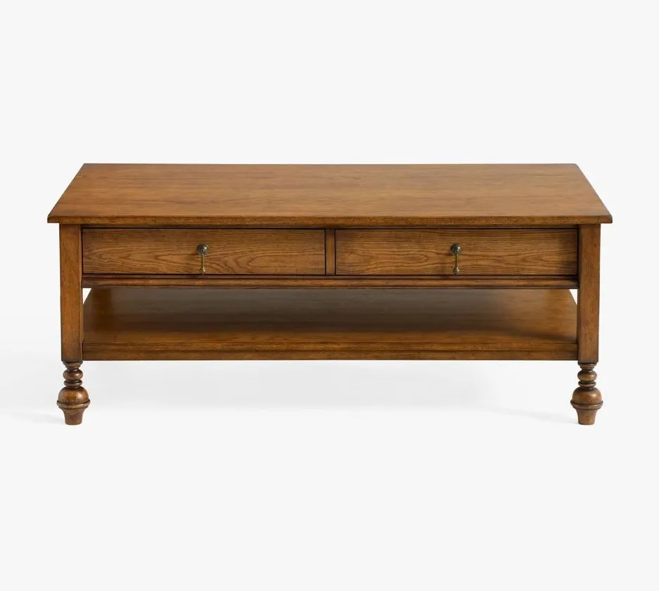 Table basse Riez en placage de chêne blanc, vue 2 sur 4