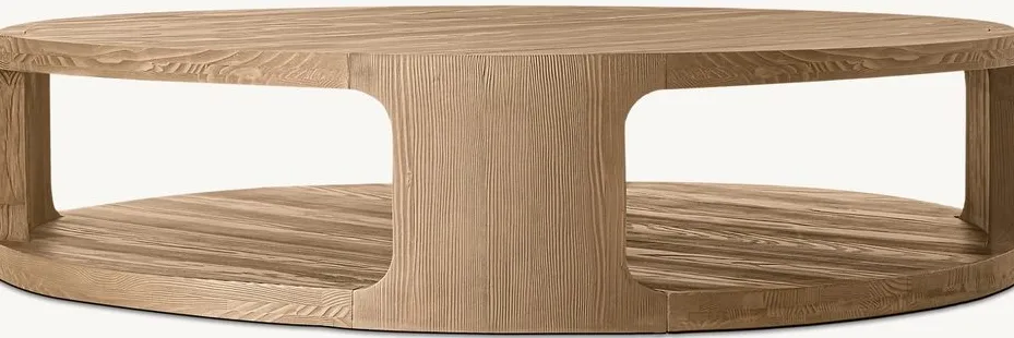 Table basse ronde Agde rustique, vue 2 sur 4