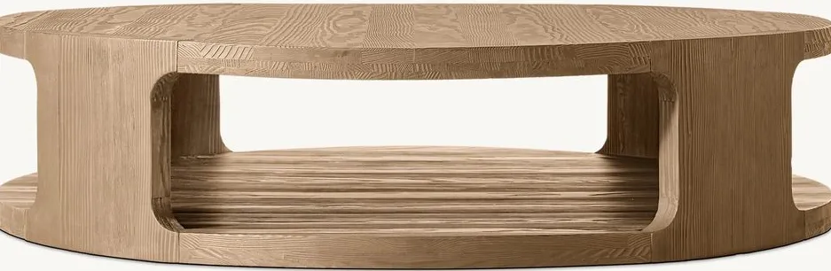 Table basse ronde Agde rustique, vue 4 sur 4