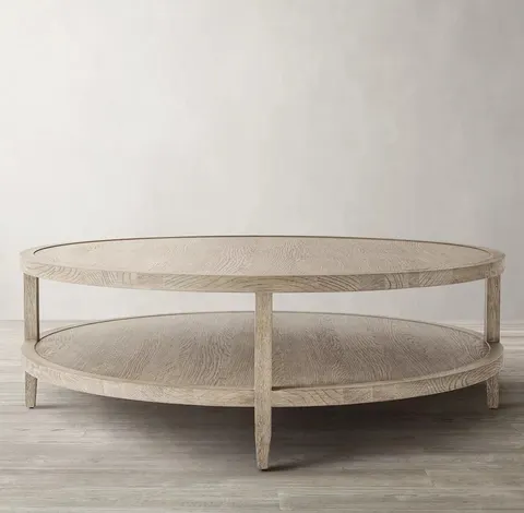 Table basse ronde Ascain en chêne — tables basses et d'appoint