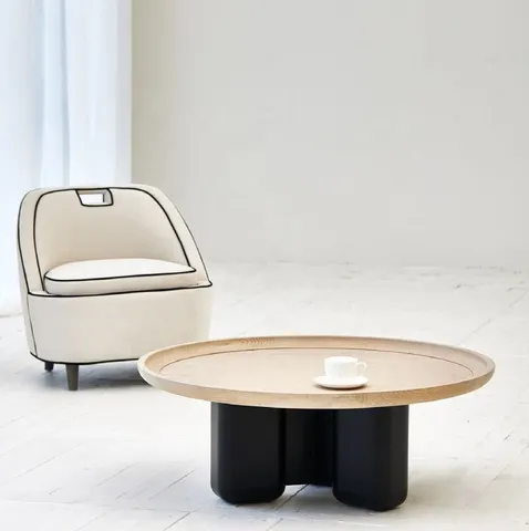 Table basse ronde Bagnères en chêne — tables basses et d'appoint