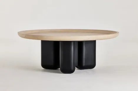 Table basse ronde Bagnères en chêne, vue 2 sur 6