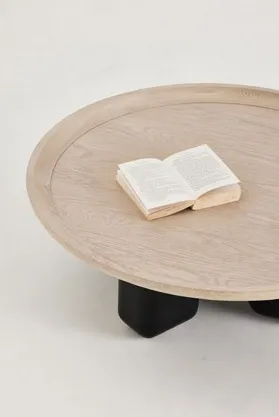 Table basse ronde Bagnères en chêne, vue 3 sur 6