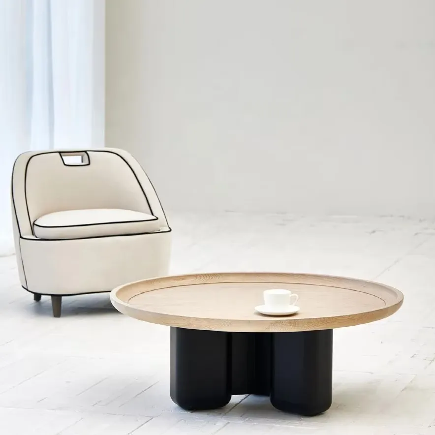 Table basse ronde Bagnères en chêne, vue 4 sur 6