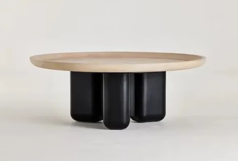 Table basse ronde Bagnères en chêne, vue 5 sur 6