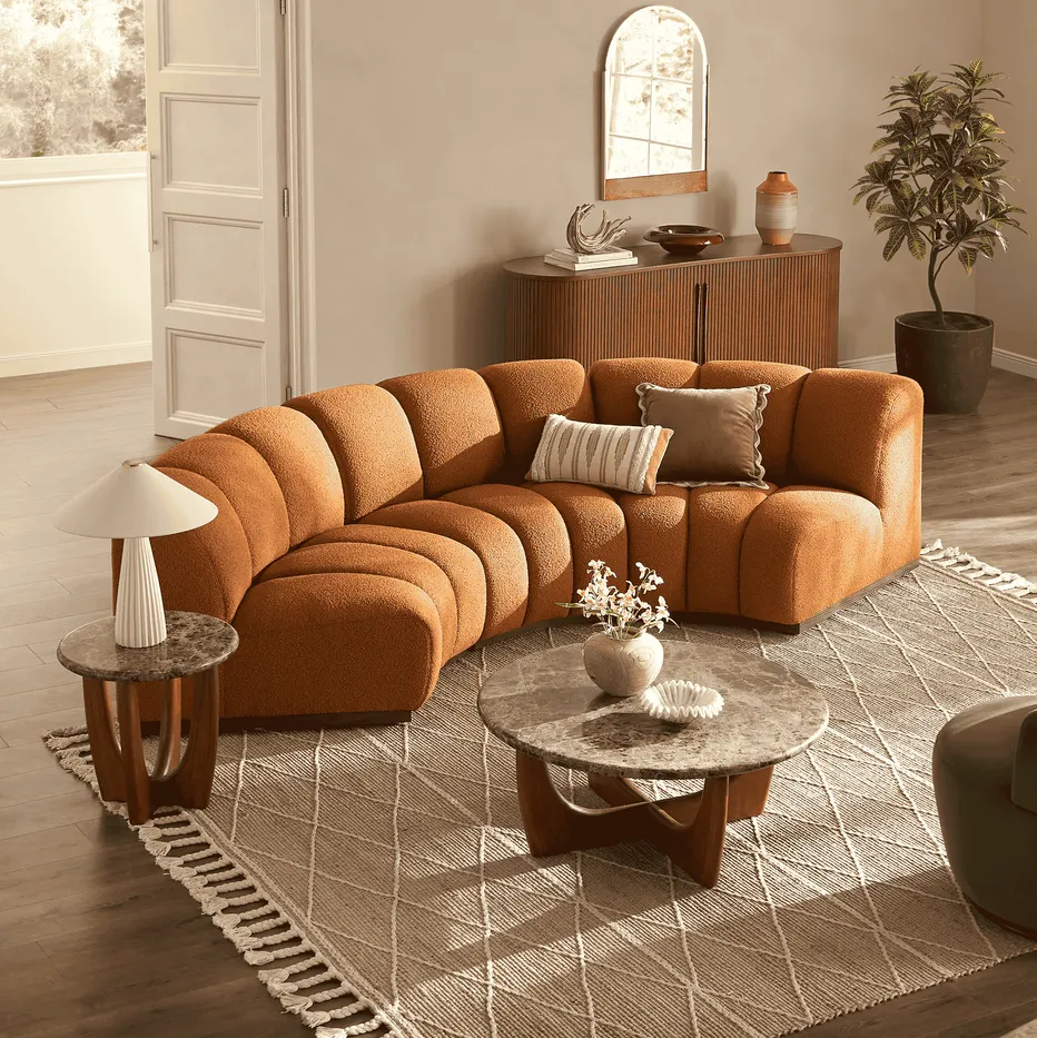 Table basse ronde Barbizon en marbre, vue 3 sur 6