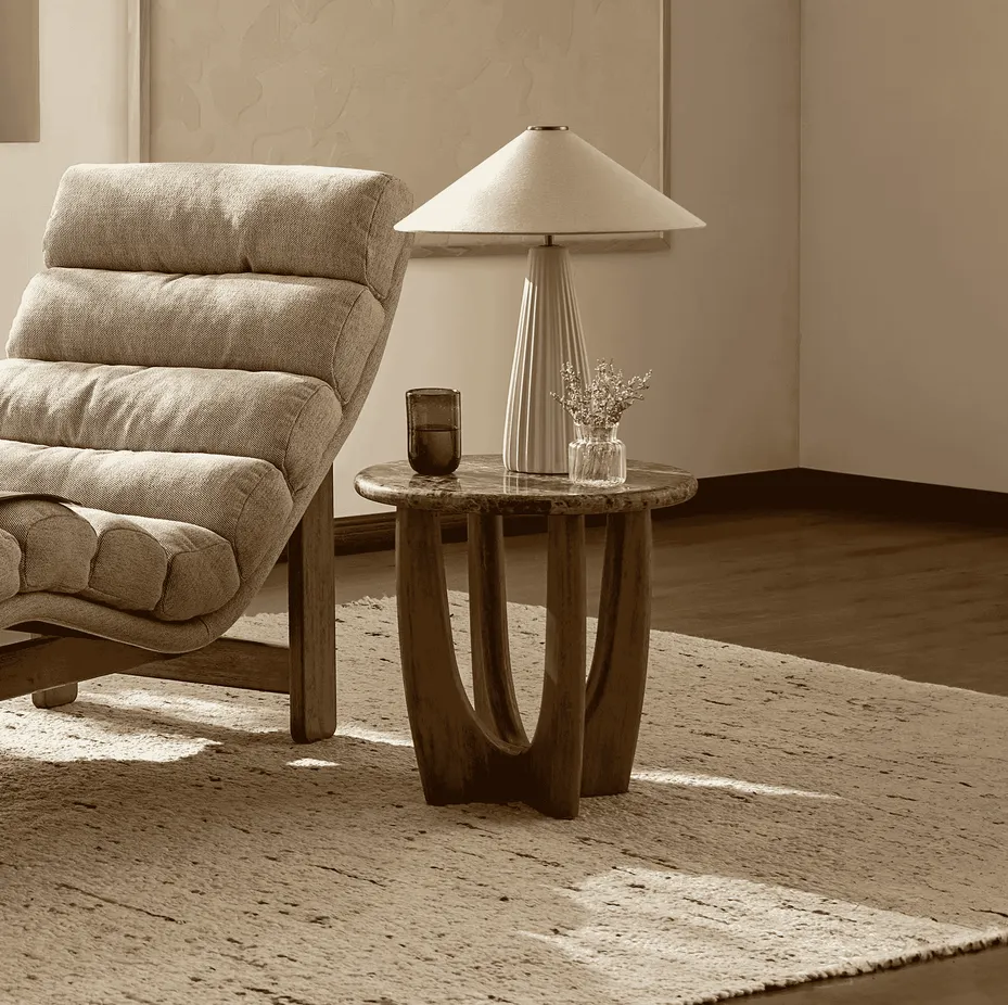 Table basse ronde Barbizon en marbre, vue 4 sur 6