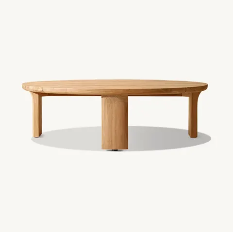 Table basse ronde Baume en teck — tables basses et d'appoint