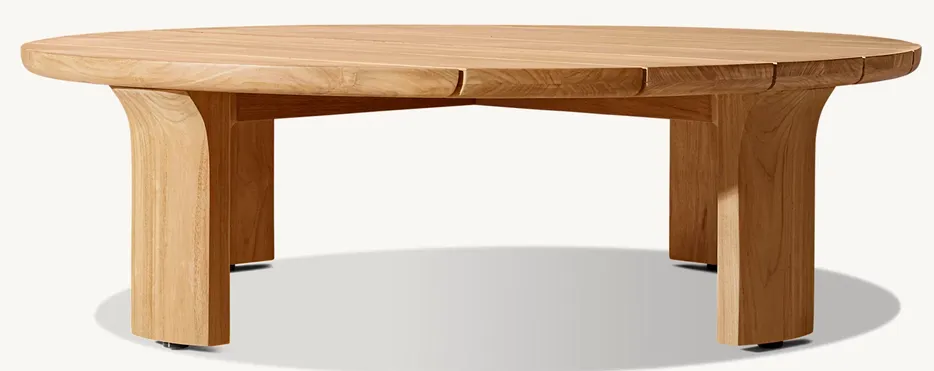 Table basse ronde Baume en teck, vue 3 sur 4