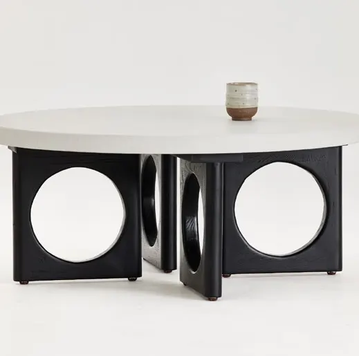 Table basse ronde Biot en chêne — tables basses et d'appoint