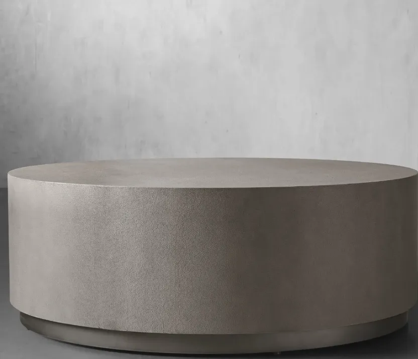 Table basse ronde Blaye en travertin, collection tables basses et d'appoint ELWOOD HOME