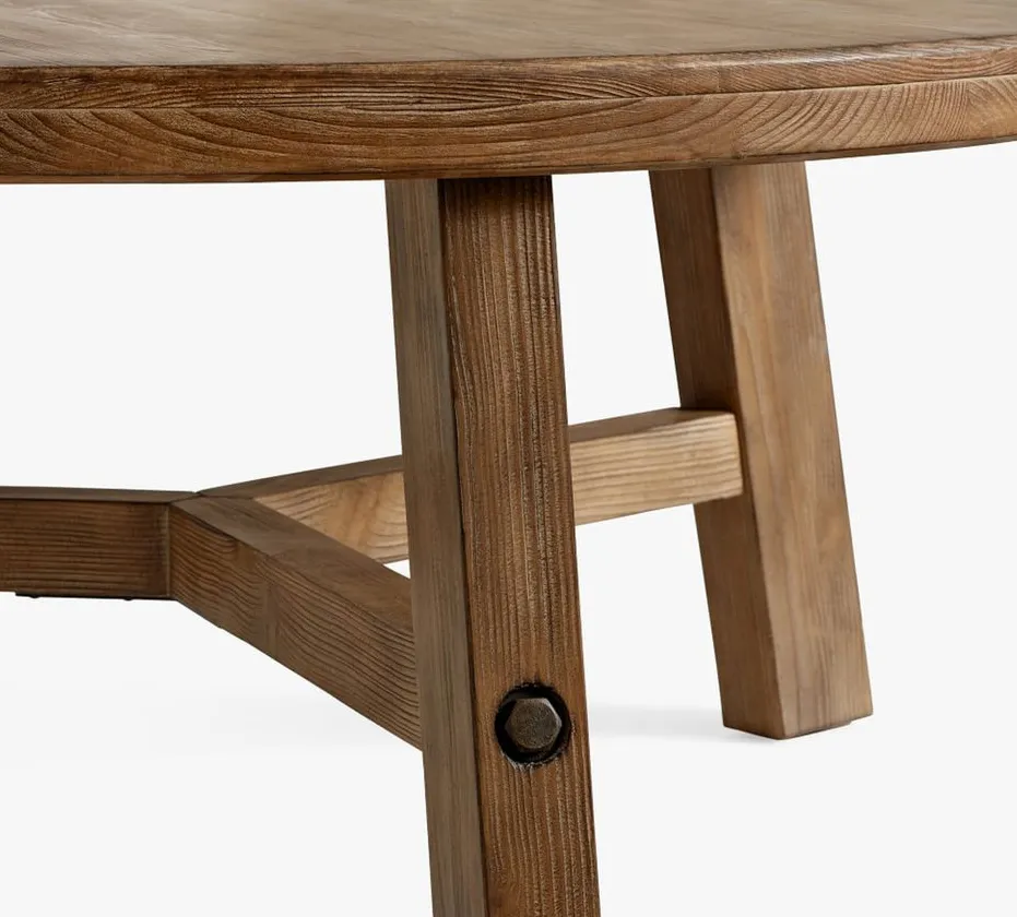Table basse ronde Cauterets en chêne, vue 4 sur 6