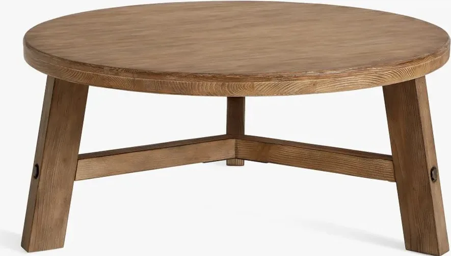 Table basse ronde Cauterets en chêne, vue 5 sur 6
