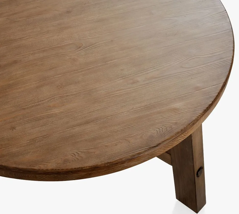Table basse ronde Cauterets en chêne, vue 6 sur 6