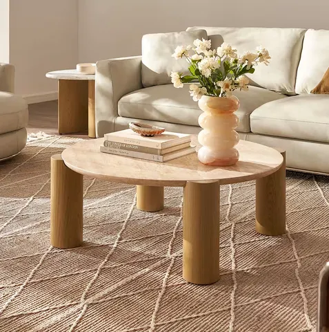 Table basse ronde Cordon scandinave — tables basses et d'appoint