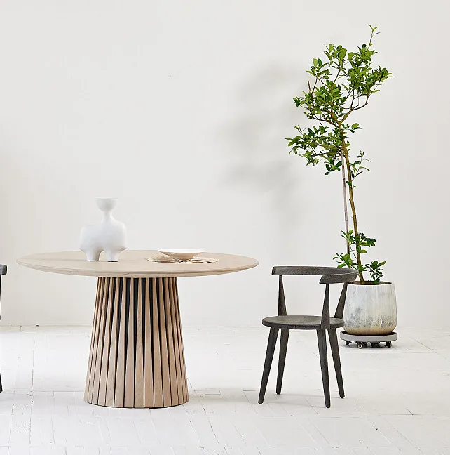 Table basse ronde Cotignac en chêne, collection tables basses et d'appoint ELWOOD HOME