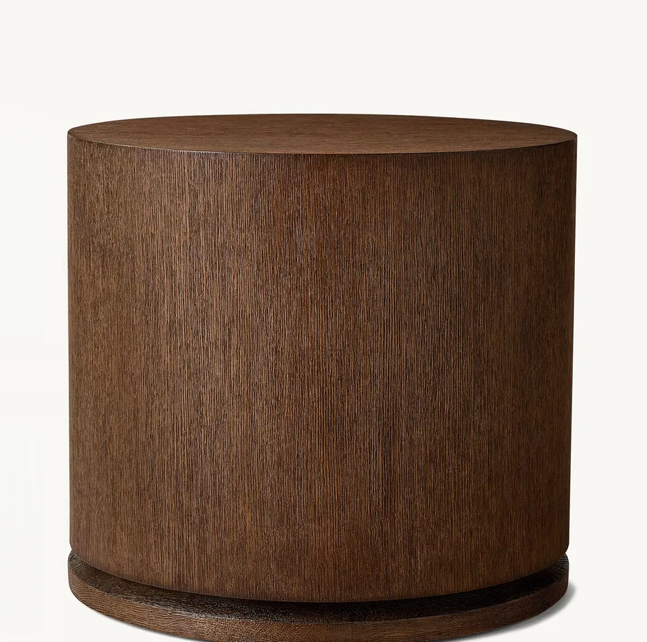 Table basse ronde Cuisery en chêne blanc, vue 4 sur 5