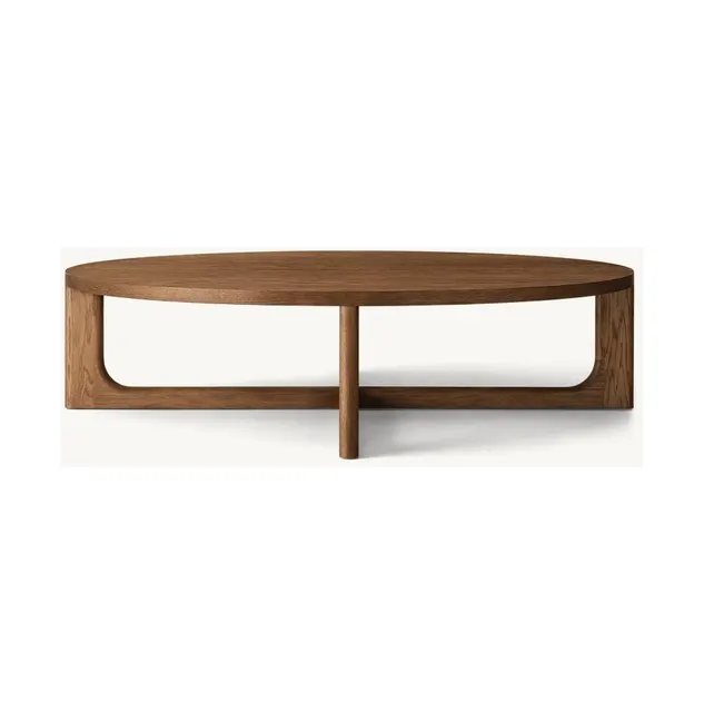 Table basse ronde Espalion en chêne — tables basses et d'appoint