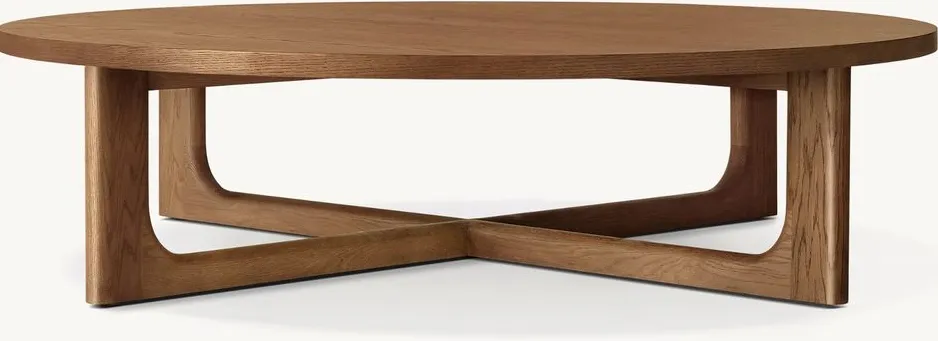 Table basse ronde Espalion en chêne, vue 4 sur 6
