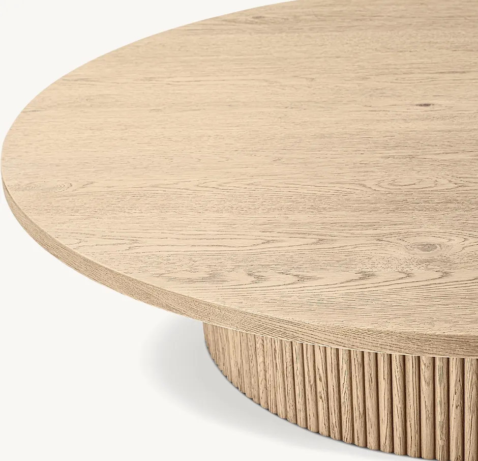 Table basse ronde Foix en chêne, vue 2 sur 4