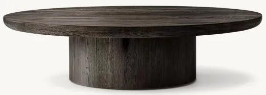 Table basse ronde Hossegor en bois massif noir, vue 3 sur 6