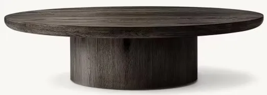 Table basse ronde Hossegor en bois massif noir, vue 5 sur 6