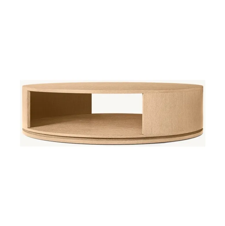 Table basse ronde Lorgues en chêne, vue 2 sur 5