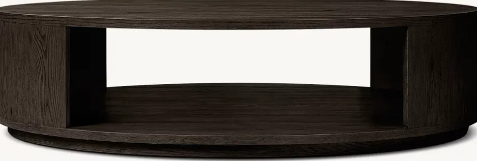 Table basse ronde Lorgues en chêne, vue 4 sur 5