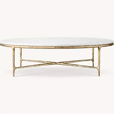 Table basse ronde Lyons en marbre — tables basses et d'appoint