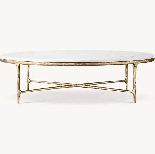Table basse ronde Lyons en marbre — tables basses et d'appoint