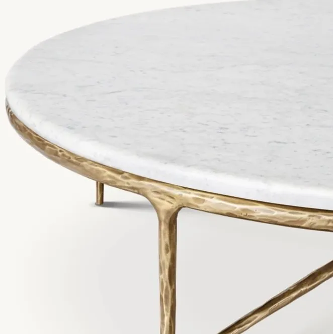 Table basse ronde Lyons en marbre, vue 2 sur 6