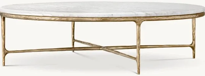 Table basse ronde Lyons en marbre, vue 3 sur 6