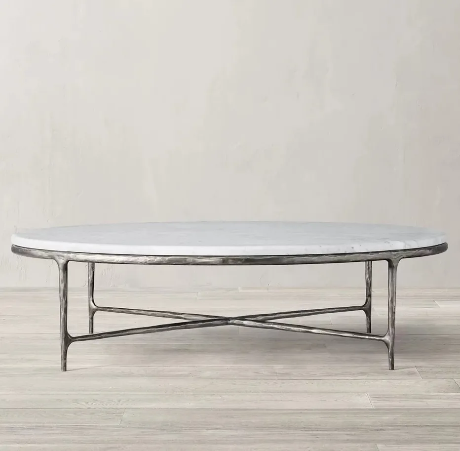 Table basse ronde Massat en marbre, collection tables basses et d'appoint ELWOOD HOME
