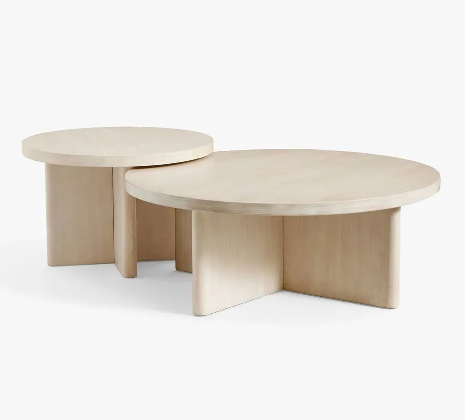 Table basse ronde Menton en bois massif, vue 3 sur 4