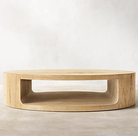 Table basse ronde Pau en chêne — tables basses et d'appoint