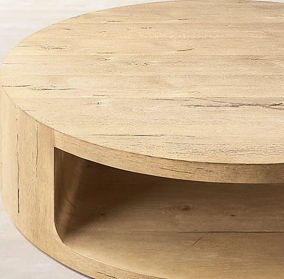 Table basse ronde Pau en chêne, vue 3 sur 6