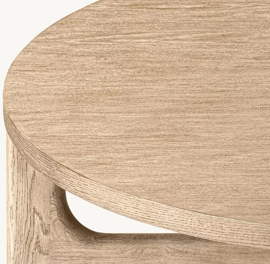 Table basse ronde Rochefort en chêne, collection tables basses et d'appoint ELWOOD HOME